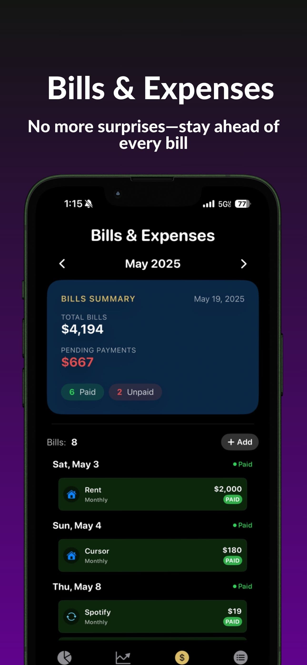 Bills & Expenses